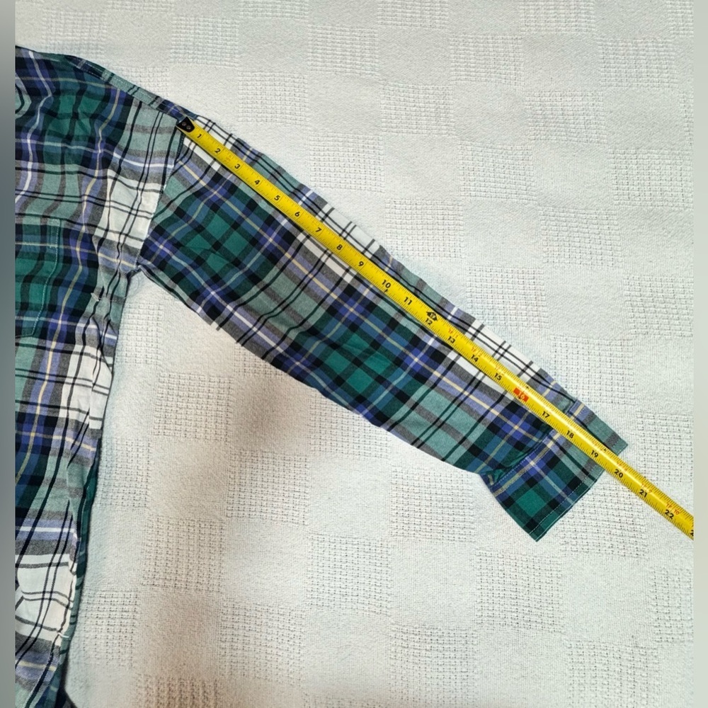 Old Navy Blue and Green Plaid Shirt women - Picture 4 of 8